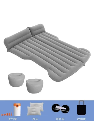 Vehicle-mounted inflatable bed – Portable Car Trunk Mat - trunk-and-rear-seat-dual-purpose-gray-tesla-with-wireless-dry-battery-pump-round-pier