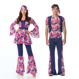 男女70年代复古嘻哈服舞台服 COS 服欧美女式印度安原始人土著服