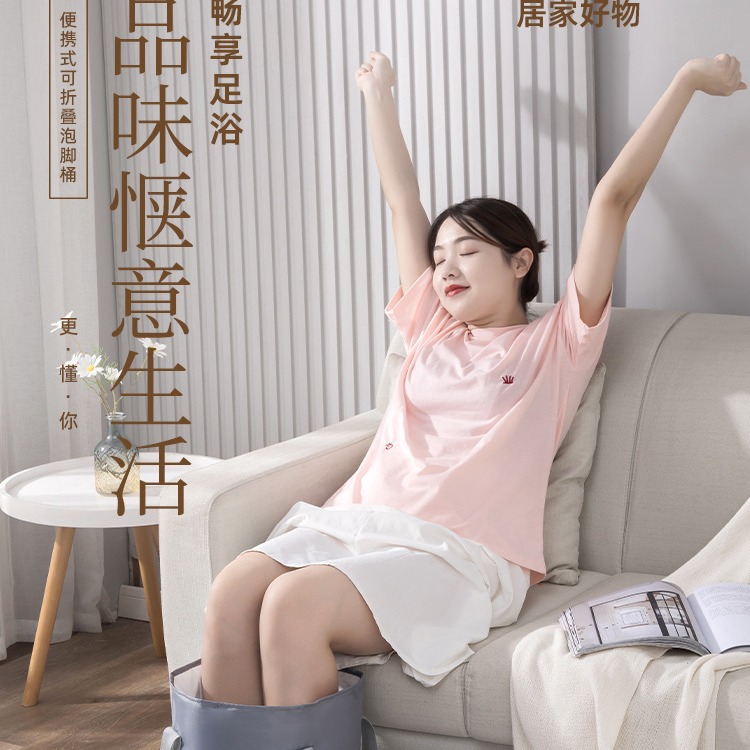 Baño de pies plegable bolsa baño de pies aislamiento baño de pies cubo dormitorio cubo profundo sobre ternero hogar Portátil Baño de pies artefacto