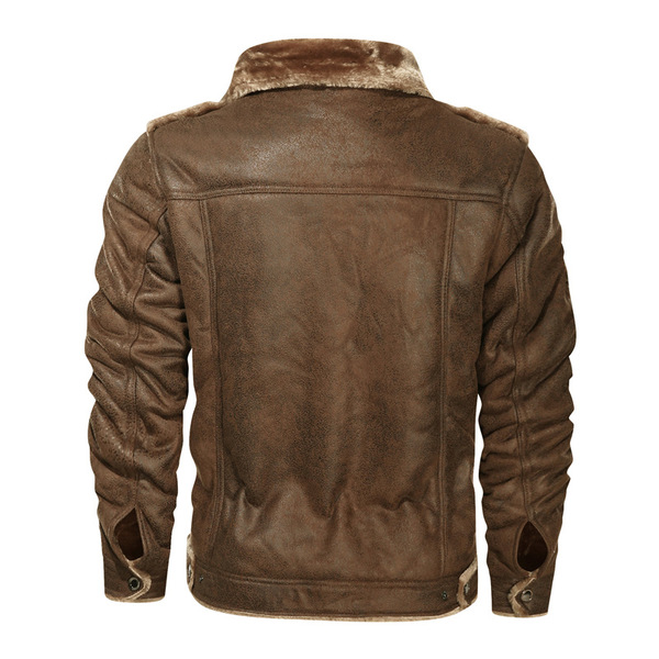 Demi-season combined fleece men's jacket with zipper