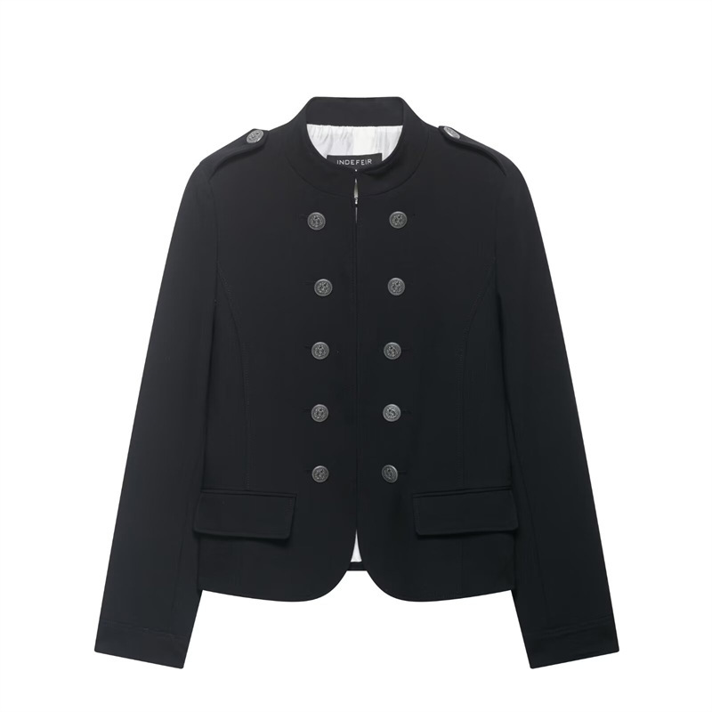 Unizera Women's Clothing 2026 Summer New Fashion Long-Sleeved Stand-Up Collar Slim-Fit Jacket with Shoulder Pads for Women 2811593