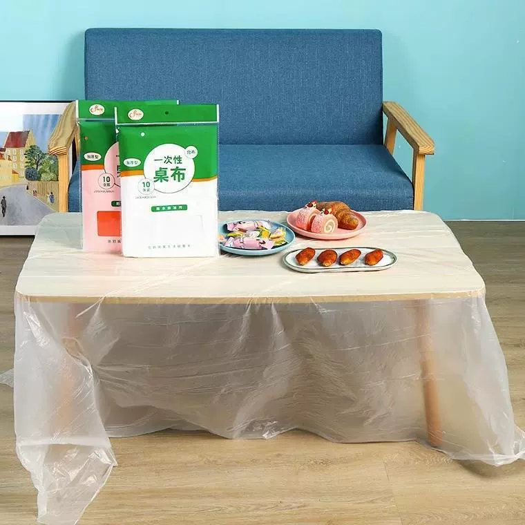 Disposable tablecloth plastic thickened imitation silk restaurant restaurant restaurant home tablecloth round table film rectangular square