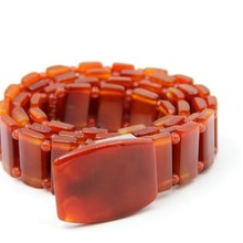 玛瑙玉石皮带保健玉石腰带红色休闲商务皮带礼品男士皮带