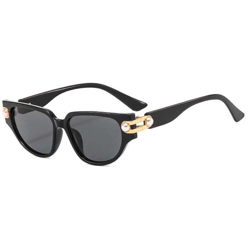2024 nuevo marco pequeño transfronterizo moderno ojo de gato perla tendencia gafas de sol Europa y América de alta gama ropa de calle imprescindible
