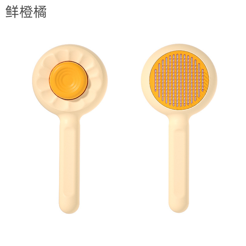 Peine para mascotas Peine para perros Peine para gatos Peine para eliminar el cabello flotante Peine para limpiar el cabello Masaje Peine para eliminar el cabello con un botón Productos para mascotas