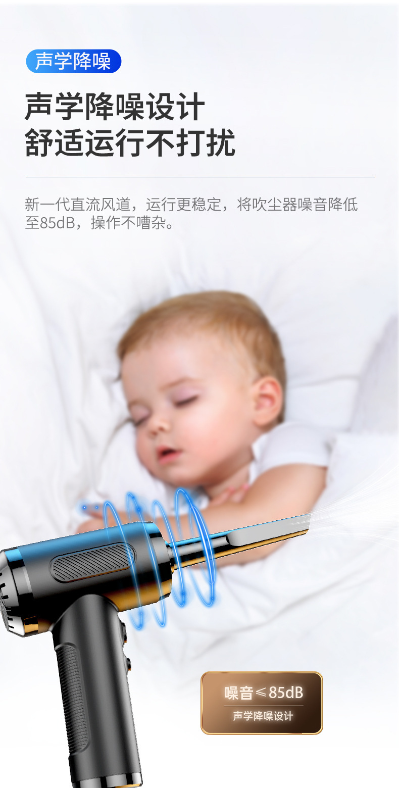Four-In-One Wireless Car Vacuum Cleaner with Blowing, Suction, Pumping, and Charging Functions, Ultra-Powerful Suction, Dual-Use for Car and Home, Handheld Small Vacuum Cleaner