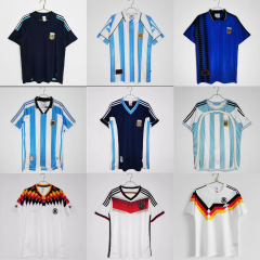 アルゼンチンドイツホームのアウェイレトロなユニホームワールドカップsoccerスターのサッカー服は代行を受けます。