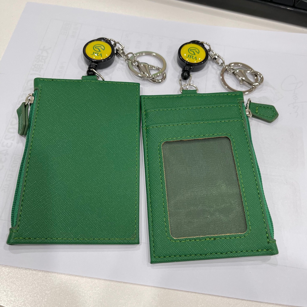 Pu Work Id Card Holder, Card Case, Zipper Coin Purse, Multifunctional Zipper, Cross Pattern Pu Keychain, Women's Bag