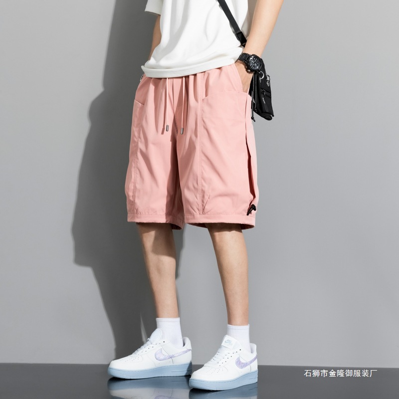 2025 New Trendy American Workwear Shorts Men's Multi-Pocket Five-Point Shorts Men's Casual Pants Men's Beach Pants Loose