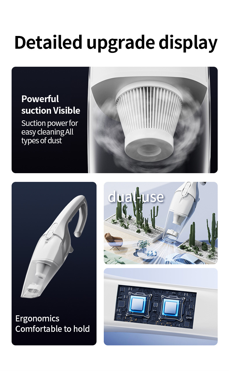 Cross-Border Car Vacuum Cleaner, Portable High-Power Vacuum Cleaner for Cars, Small Vacuum Cleaner, High Suction Handheld Vacuum Cleaner