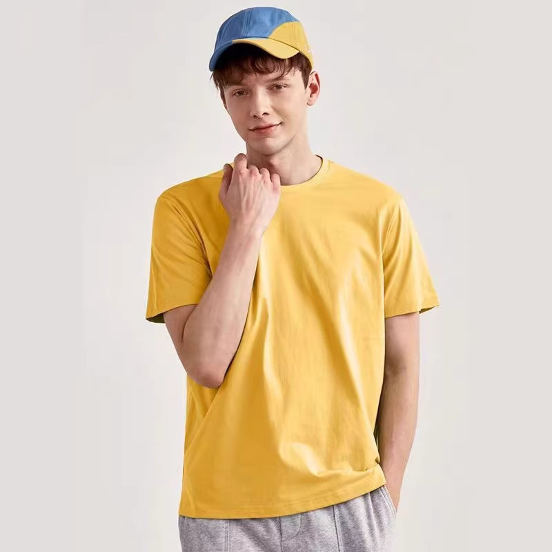 Summer Japanese-Style Muji Short-Sleeve T-Shirt for Men, Wide Round Neck Casual White T-Shirt, Cross-Border Foreign Trade Summer Japanese-Style Muji Short-Sleeve T-Shirt for Men, Wide Round Neck Casual White T-Shirt, Cross-Border Foreign Trade