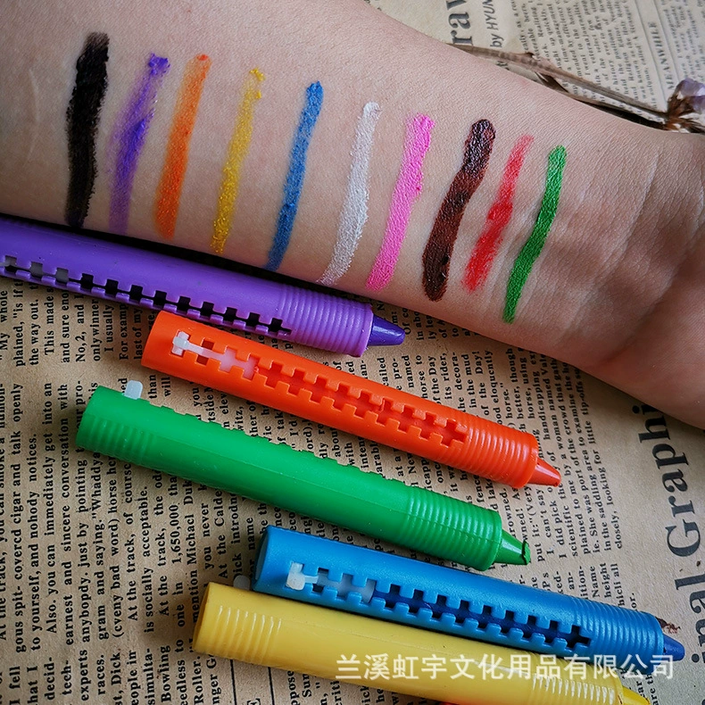 Моющаяся детская кисть для рисования, 10 цветов, рисование лица на руке человека, водорастворимые Мелки