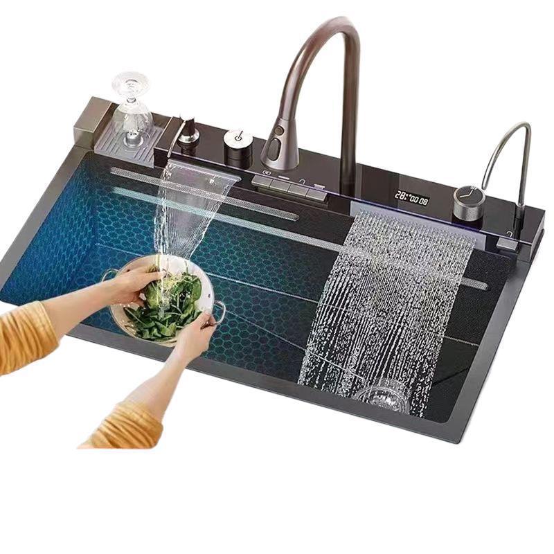 lavabos de acero inoxidable lavabos de platos lavabos de verduras grandes un solo tanque ballena 304 cocina conjunto completo de lavabos multifunción agua