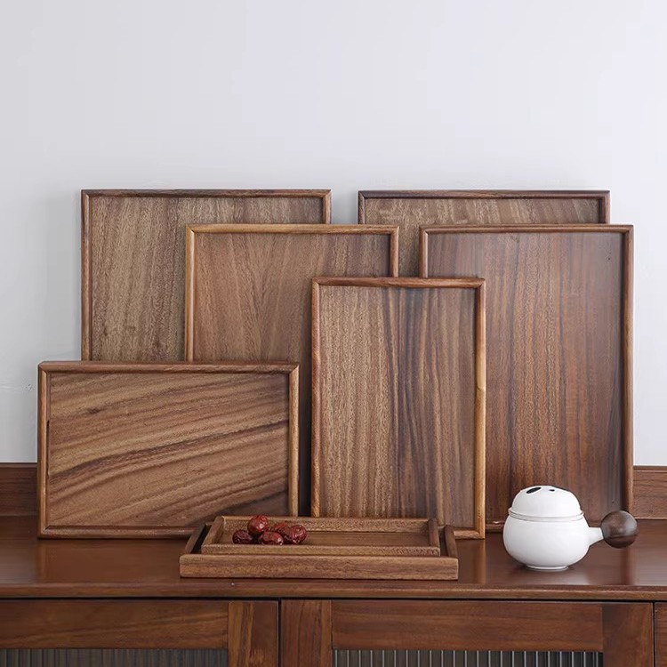 Walnut Hand Tray Coffee Cup Base Purple Sand Pot Pad Wooden Tray Chinese Solid Wood Kung Fu Dry Tea Tray