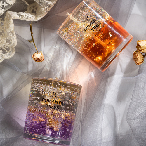 Plant essential oil scented candle diy incense jelly wax scented candle cup gift box set wholesale