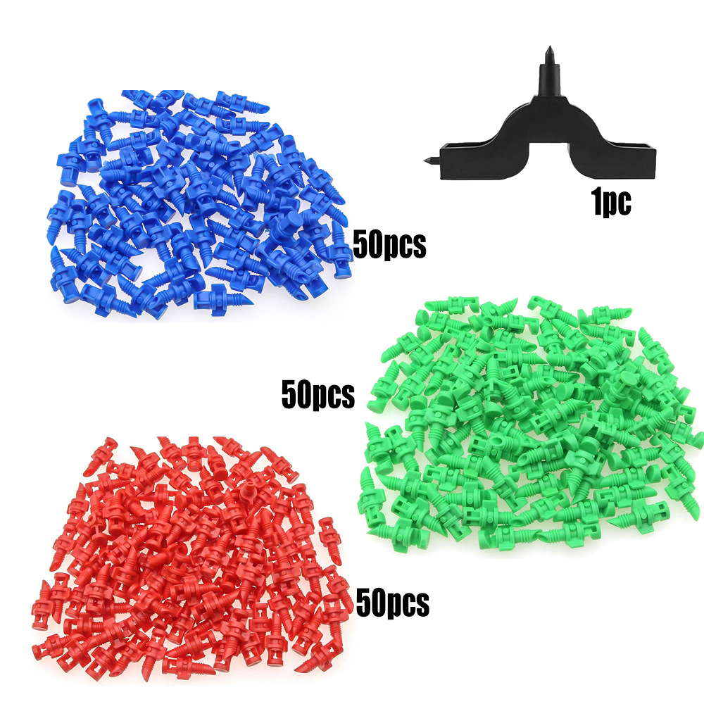 Cada uno de los 3 tipos de aspersores tiene 50 + 1 perforador.