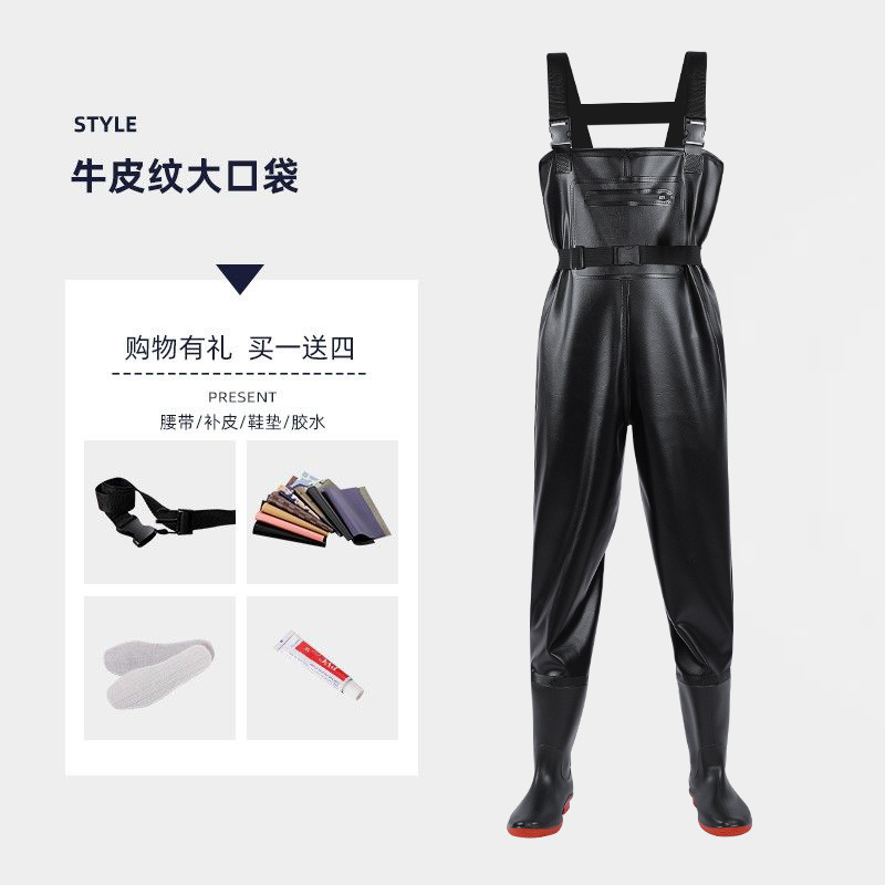 Water-Resistant Pants Half-Length Rain Pants Waterproof Clothing Men's Fishing Jumpsuit Full-Body Fishing Waders Pants Thickened Rain Boots