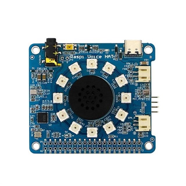 树莓派Raspi Voice HAT双麦克风语音识别录音AI智能音箱适用4B/3B