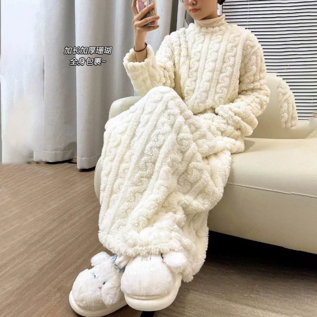 Duvet, velvet long bathrobe, pijama, winter skirt, increased thickness, maxi length