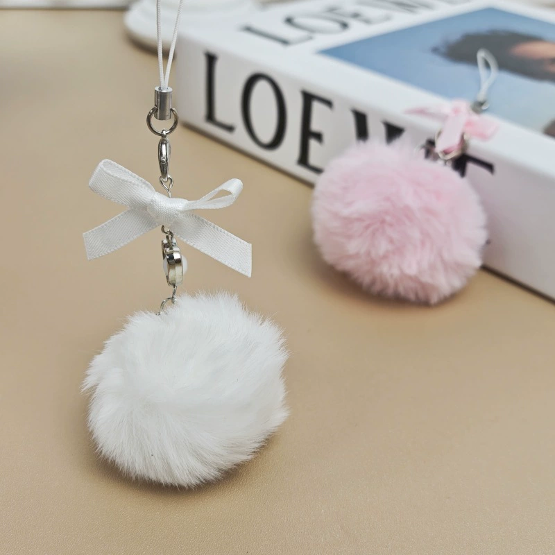 Новый стиль милая девушка шерстяной шарик подвеска брелок мобильный телефон подвеска цветная лента бант аксессуары сумка украшения