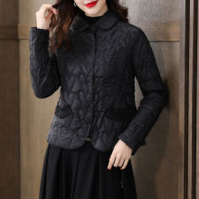 轻薄羽绒棉服女短款2024秋冬款修身显瘦40到50岁小个子女士小棉袄
