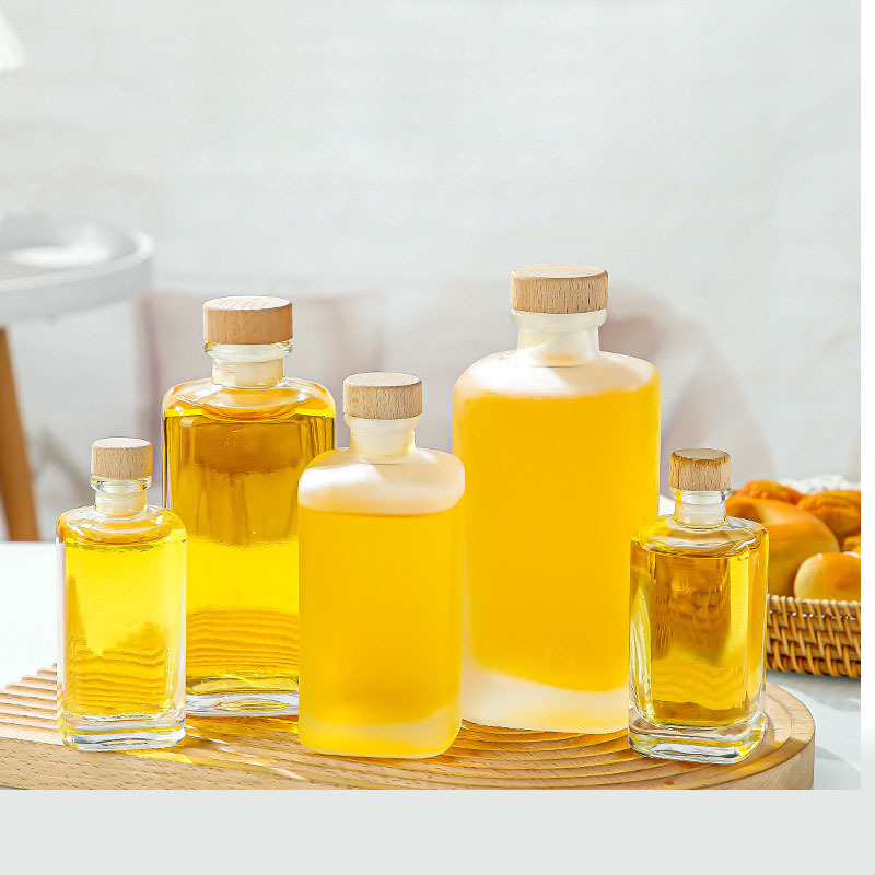 100ml250ml375ml500ml方形磨砂果酒瓶饮料果汁瓶分装玻璃瓶晶白料