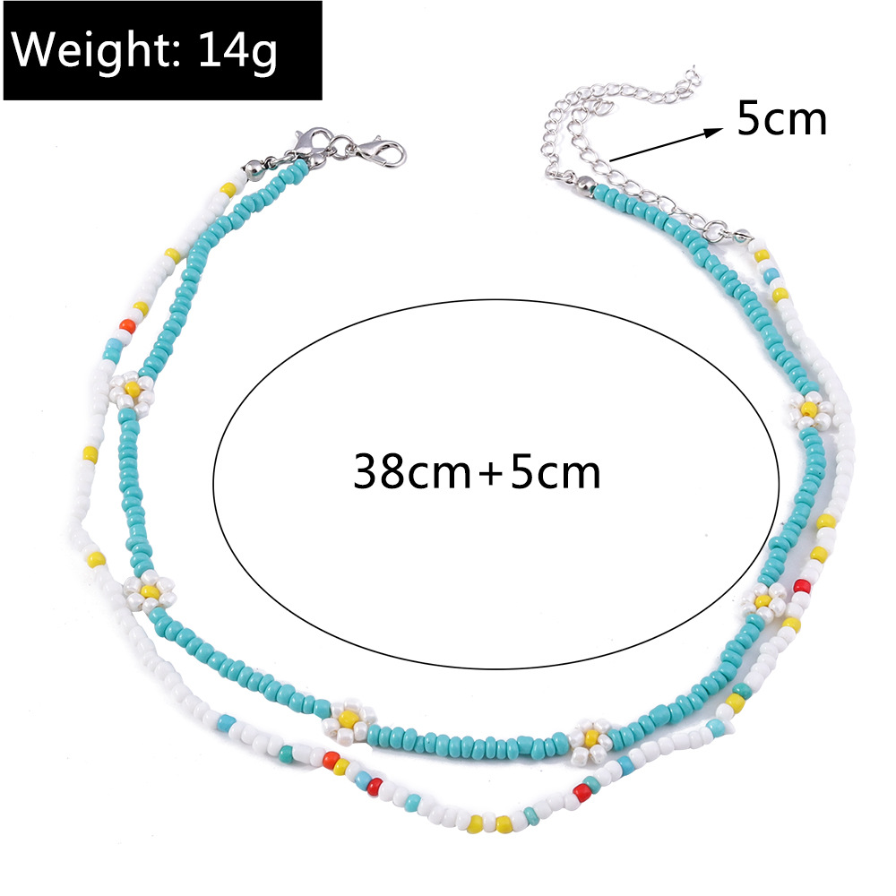 10g Weight Necklace Classification Seed Bead Chain Material Beaded Chain Chain Type 1 Piece, 1 Set Quantity Casual, Holiday, Street Occasion Resin Material Flower Pattern All Seasons Season Women's Gender Beaded Design Elegant, Lady Style Elegant Lady Flower Resin Beaded Chain Beaded Necklaces Wholesale 5