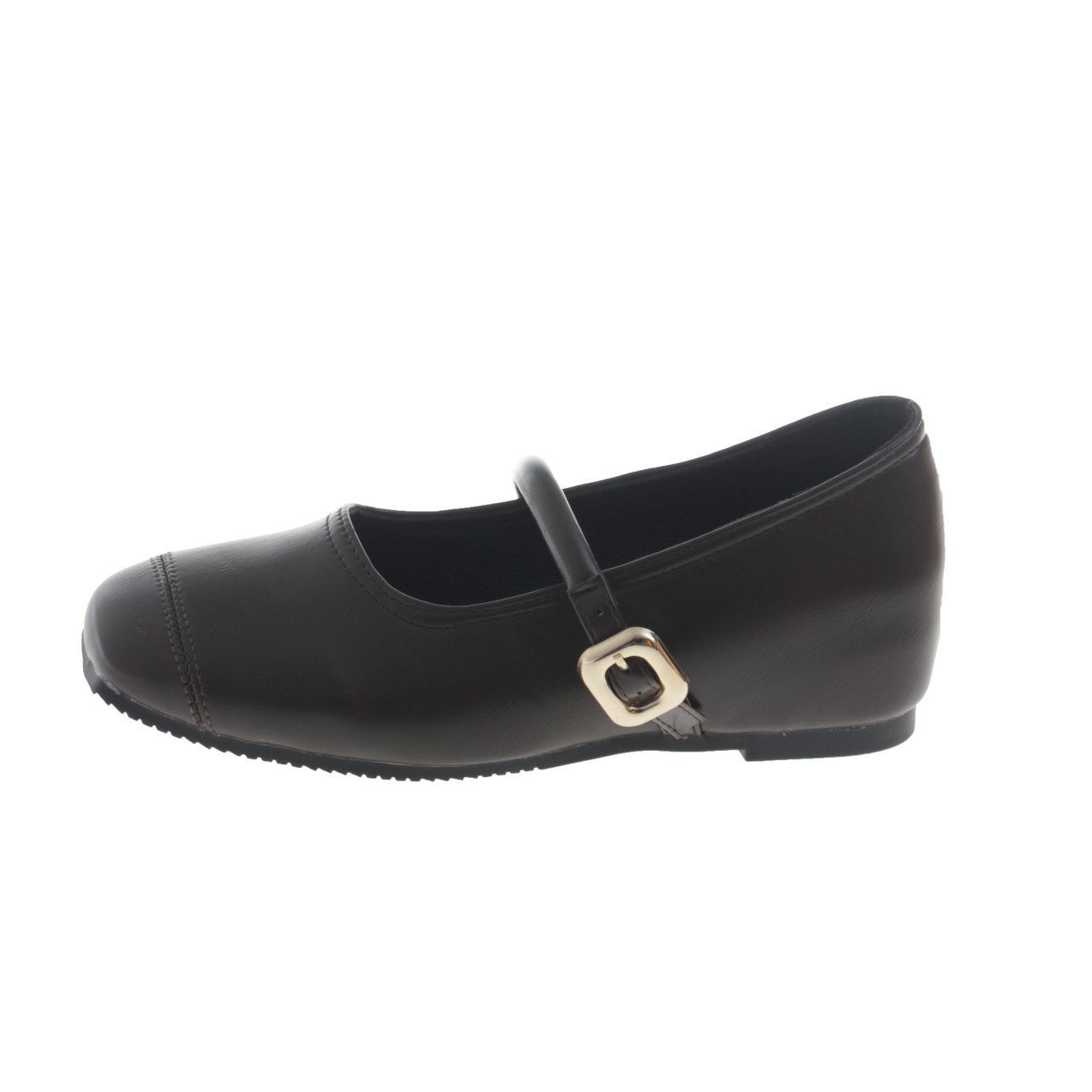 Pequeño aumento de altura de 5cm zapatos de cuero de mujer hebilla de cabeza cuadrada boca superficial retrógrado zapatos de cuero Mary Jane primavera
