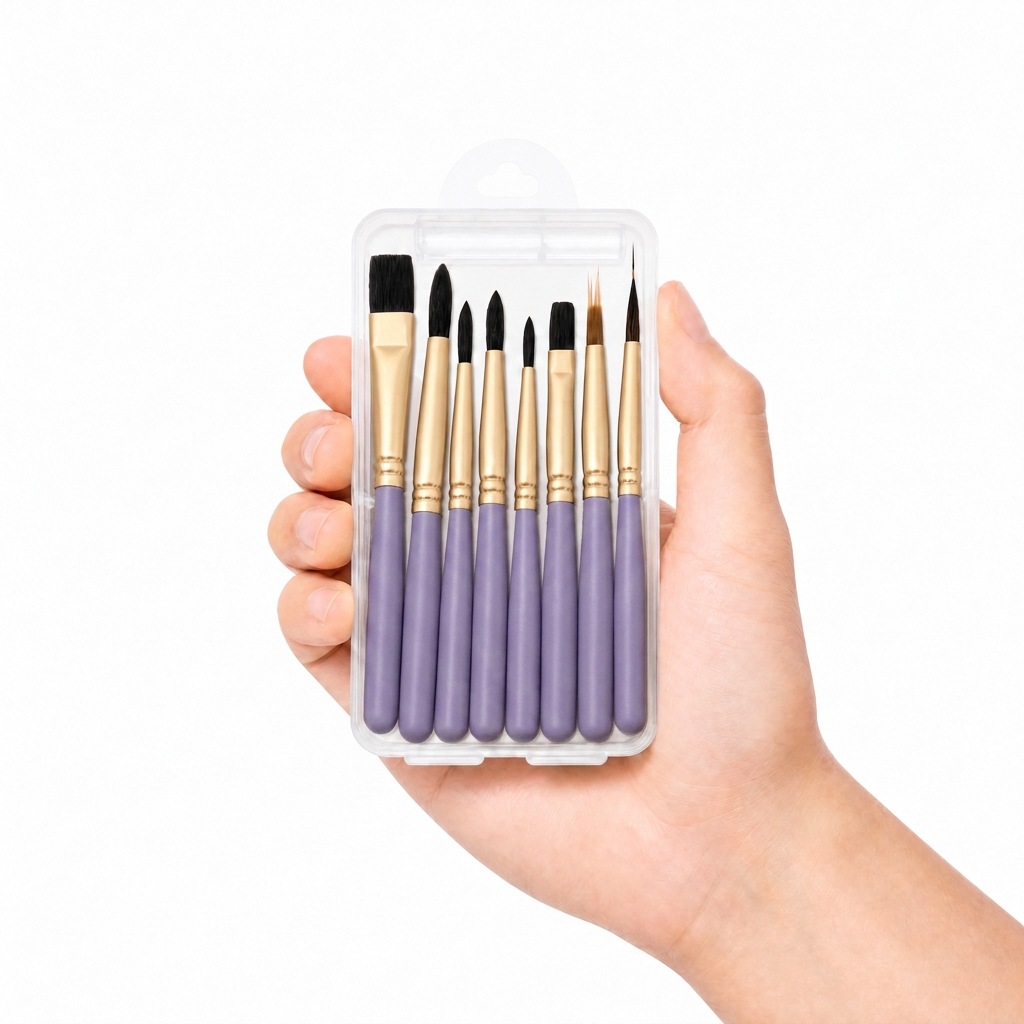 Cross-border bestselling portable watercolor brush set 8-piece high-quality nylon hair outdoor sketching painting tools