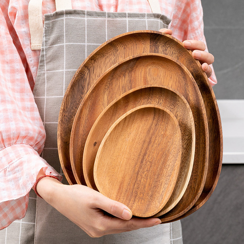 Acacia wood special-shaped tray nut snack wooden plate creative tableware dish living room home snack dry fruit plate