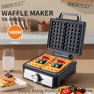 Cross-Border European Standard Household Waffle Maker Breakfast Bread Maker Sandwich Maker Adjustable Temperature Control Electric Baking Pan