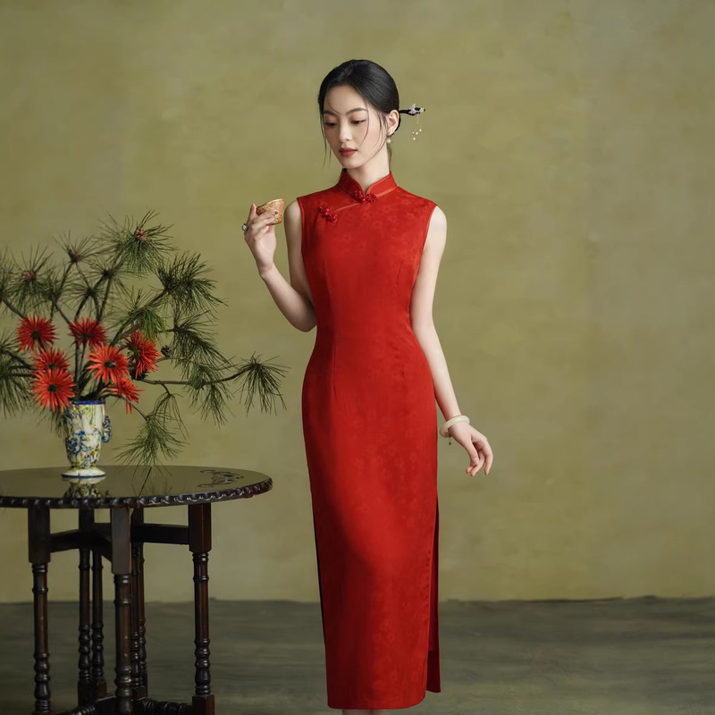 2026 Spring/Summer New Style Slim Fit Elegant Engagement Dress New Chinese Style National Style Red Suzhou Women's Dress 2026 Spring/Summer New Style Slim Fit Elegant Engagement Dress New Chinese Style National Style Red Suzhou Women's Dress
