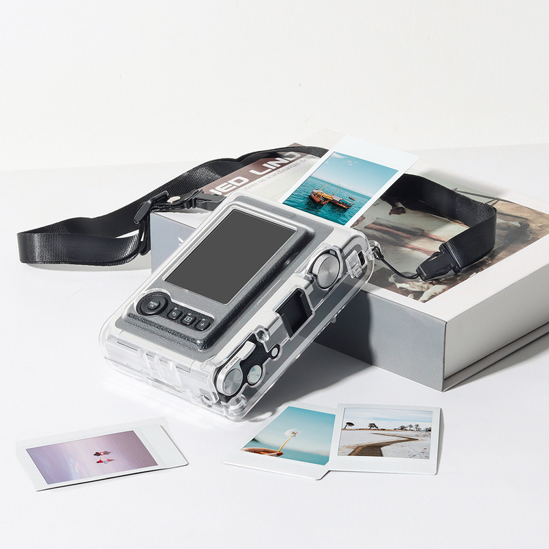 Polaroid Instax Mini Evo Special Transparent Crystal Shell Anti-Collision Pc Crystal Shell Protective Cover with Rope