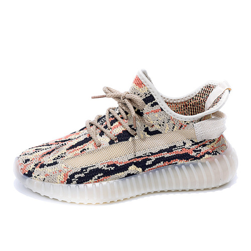 2024 Spring Coconut Shoes for Couples Breathable Running Fly Knitted Shoes Versatile Sports Men's Mesh Trendy Shoes Explosive Dragon Shoes