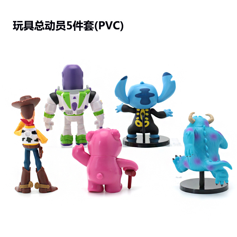 (2개) 타이드 플레이 큰 장식품 토이 스토리 슈틸웰 우주인 우디 카운터 장식품 모델 자동차 인형