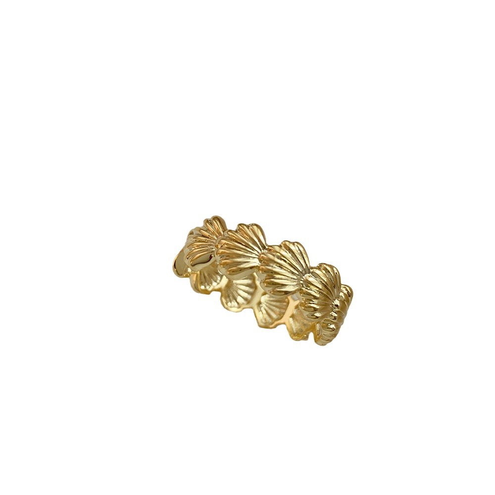 Adjustable Open Band Ring Geometric Shell Style For Women_voghion.com