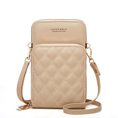 Fashionable New Embroidered Mobile Phone Bag Shoulder Crossbody Women's Diamond Banknote Clip Embroidered Coin Purse Y169