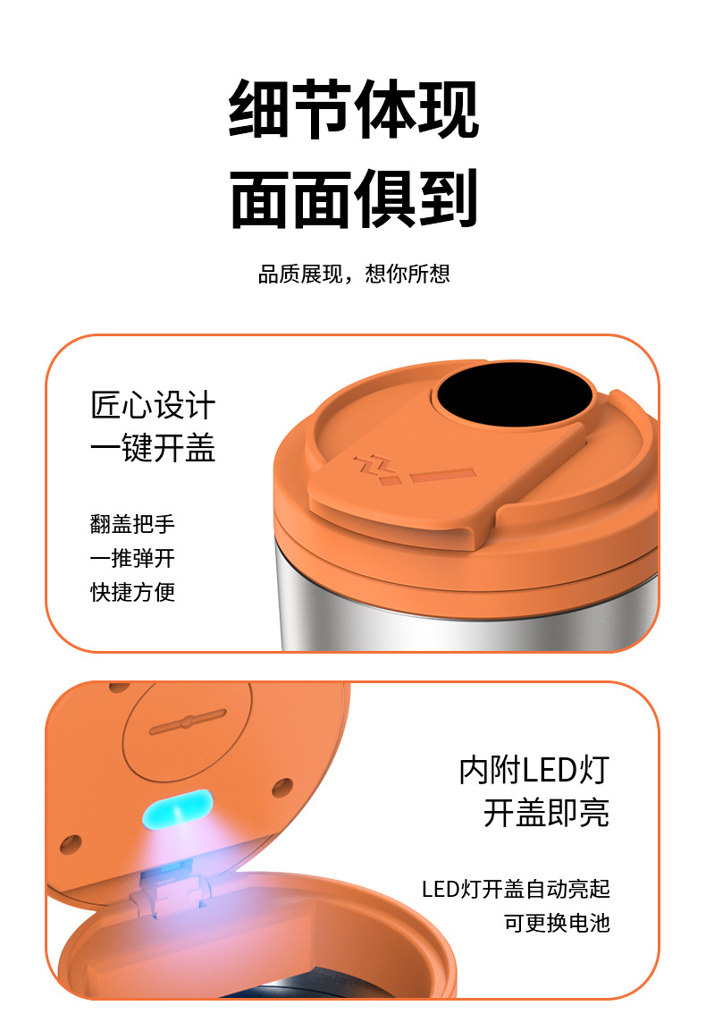 Car Ashtray with Metal Flame-Retardant Inner Container, Anti-Fly Ash, with Lid and Led Light for Vehicles