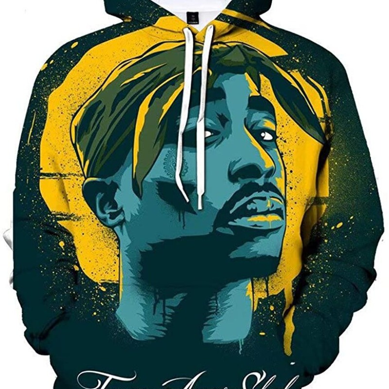 2023 new 2Pac rapper Jordan sweater 3D digital printing hoodie trend factory outlet