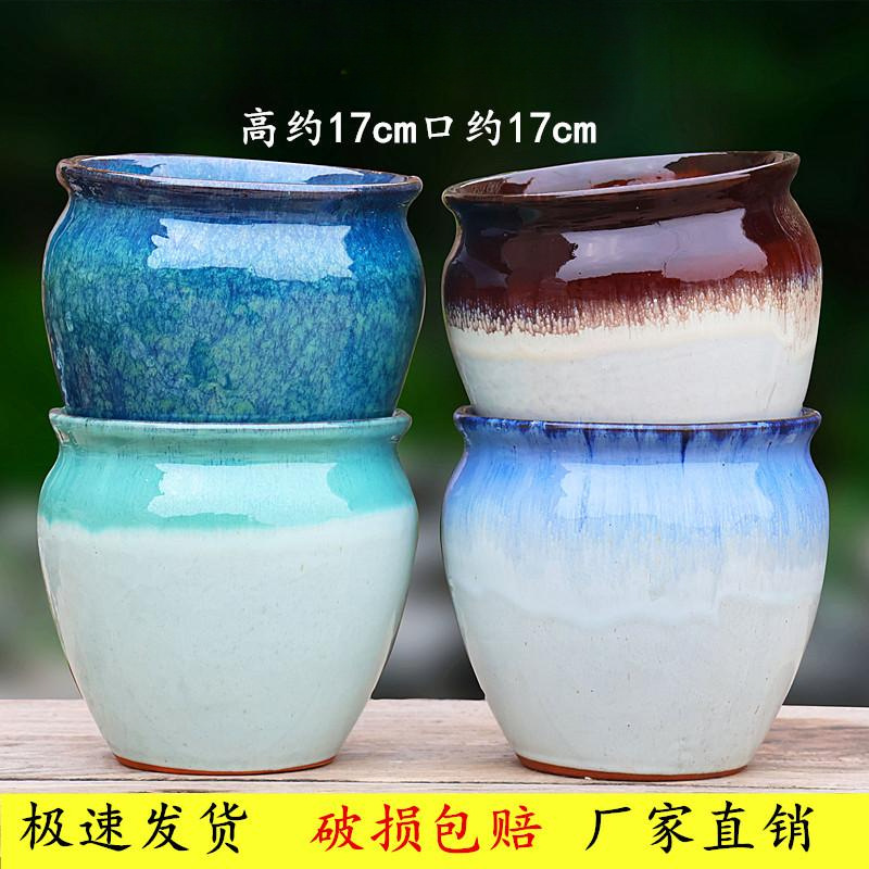 Large caliber fleshy flowerpot stoneware ceramic outdoor courtyard home green plum old pile basin