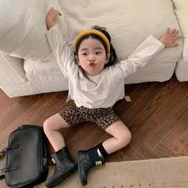 童装2025新款夏季女童豹纹短裤打底裤宝宝中小童骑行弹力五分潮流