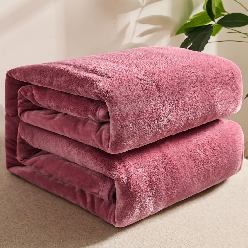 360k thickened blanket flannel blanket wholesale solid color coral velvet bed sheet blanket