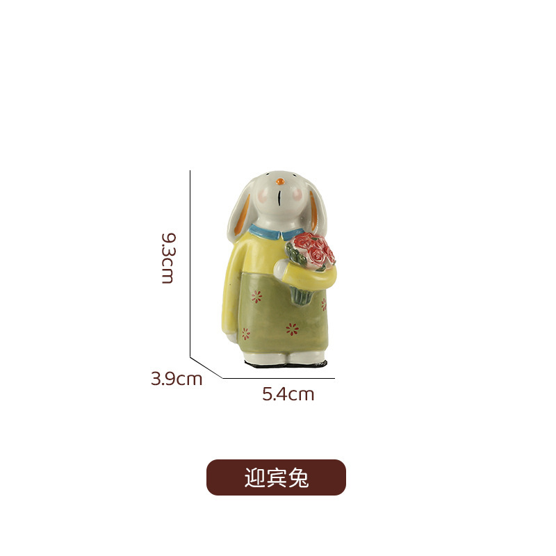 景德镇创意陶瓷家居摆件桌面装饰品电视柜入户玄关摆件卡通玩偶|undefined