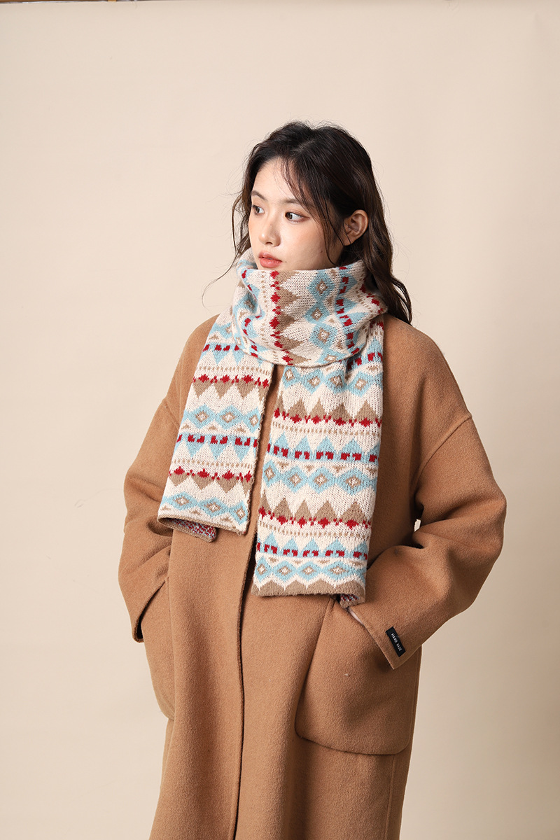 Sciarpa femminile in lana boema ispessita migliorata, stile etnico Xizang, sciarpa autunnale e invernale_voghion.com