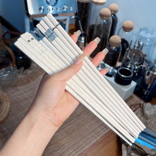 [proprietress for personal use light luxury] light luxury alloy chopsticks household high temperature resistant one-person chopsticks