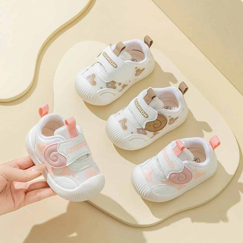 2024 Весенняя сетчатая дышащая детская обувь, женская хлопковая детская обувь с мягкой подошвой, Мужская нескользящая обувь для малышей оптом