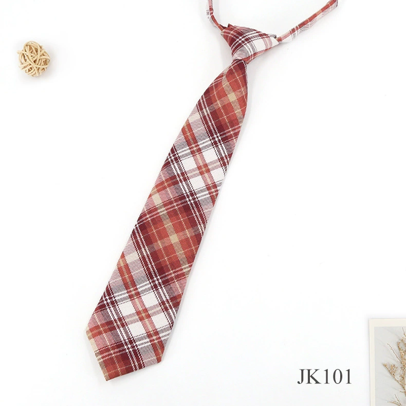 Заготовка на петлях Lazy Tie JKDK, школьная форма в клетку колледжного стиля, регулируемая 7×33 см