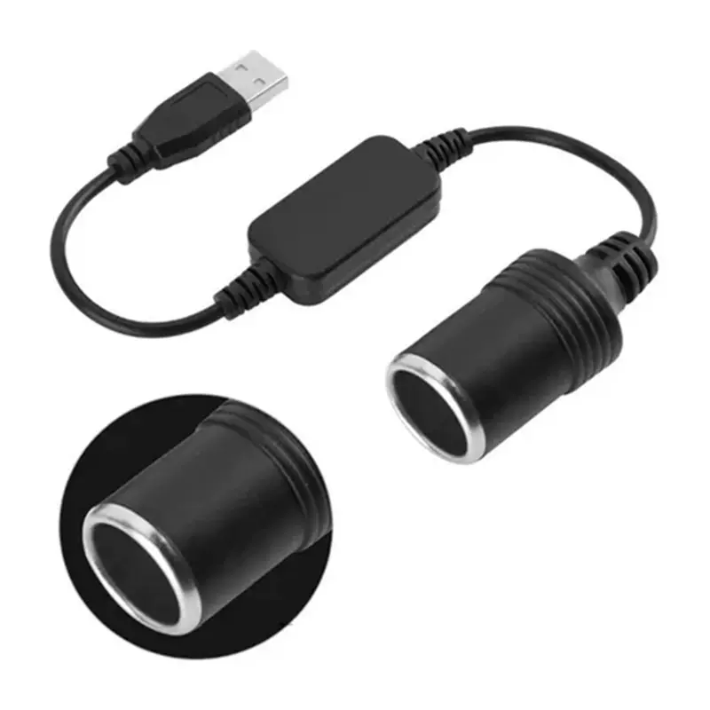 车载USB升压线5V转12V点烟器母座充电宝移动电源连接行车记录仪线