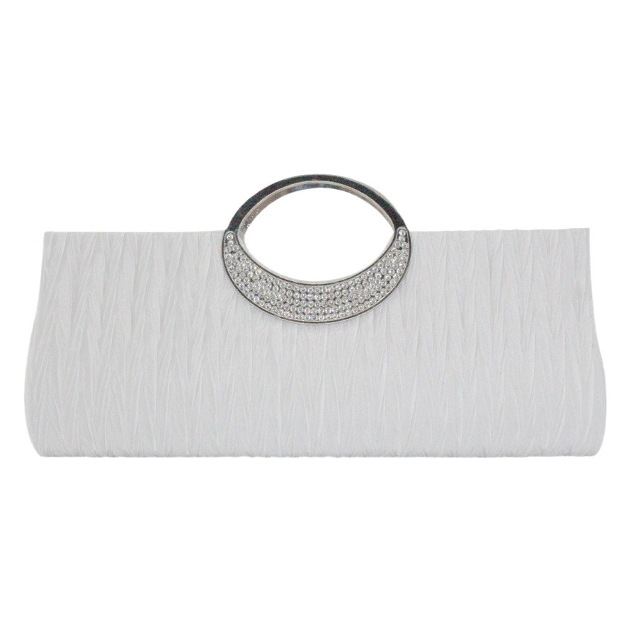 Nuevo bolso de hardware con rhinestone plisado moda clásico bolso de noche