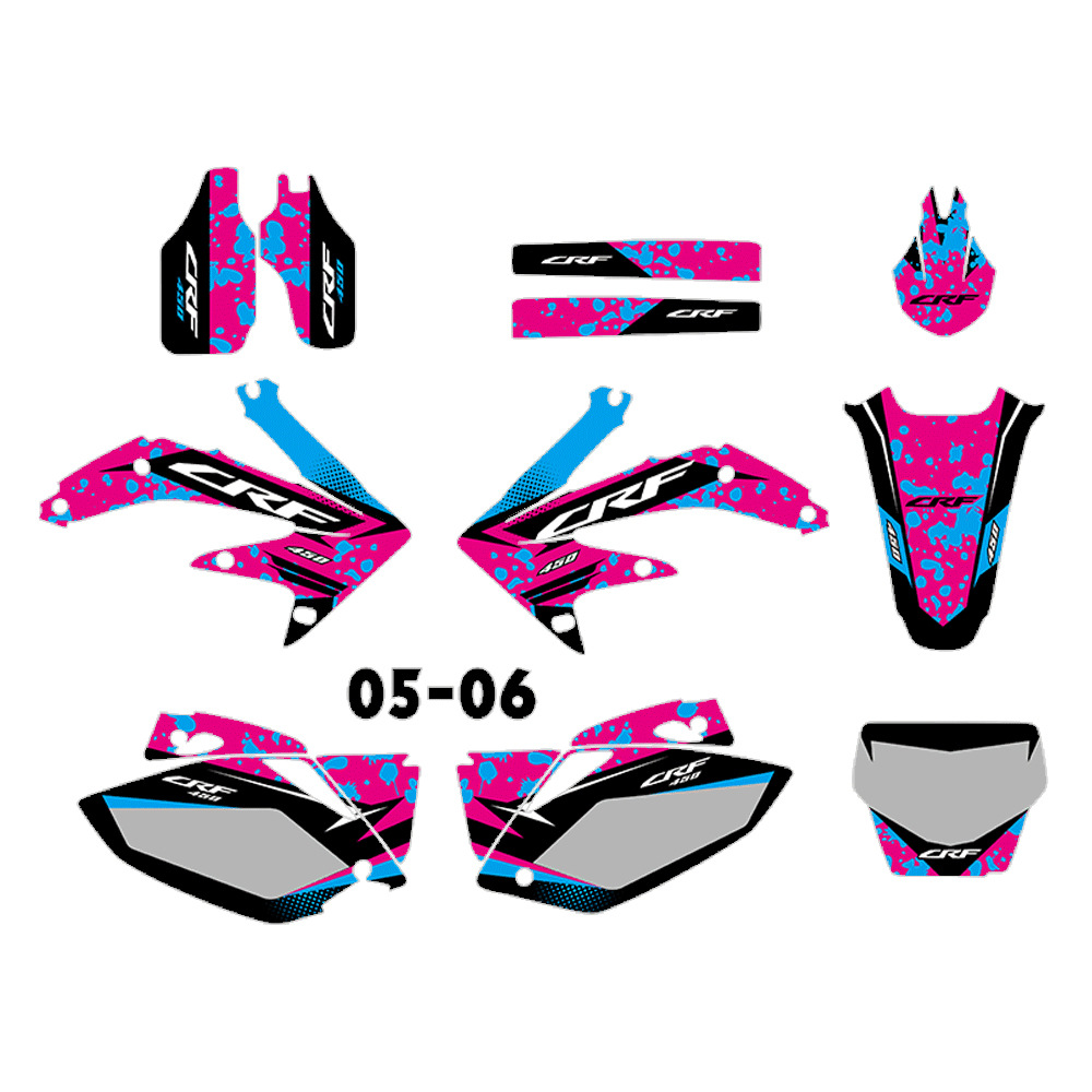 Pegatinas de motocicletas para CRF450 CRF450R 2005 - 2008 SUV conjunto completo de pegatinas de carrocería